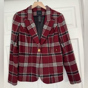 SMYTHE blazer, burgundy plead, size 10